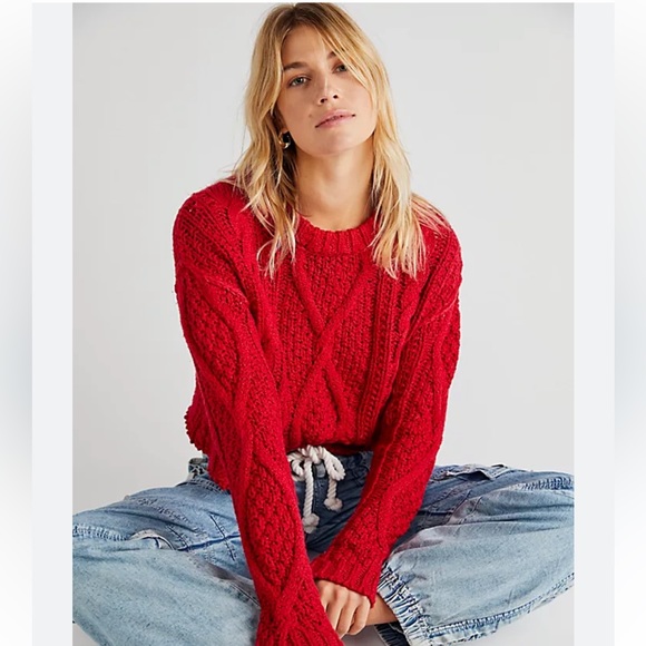 NWT FREE PEOPLE CUTTING EDGE CABLE
Color:CRANBEBRY SIZE: XS AND XL - Picture 5 of 5